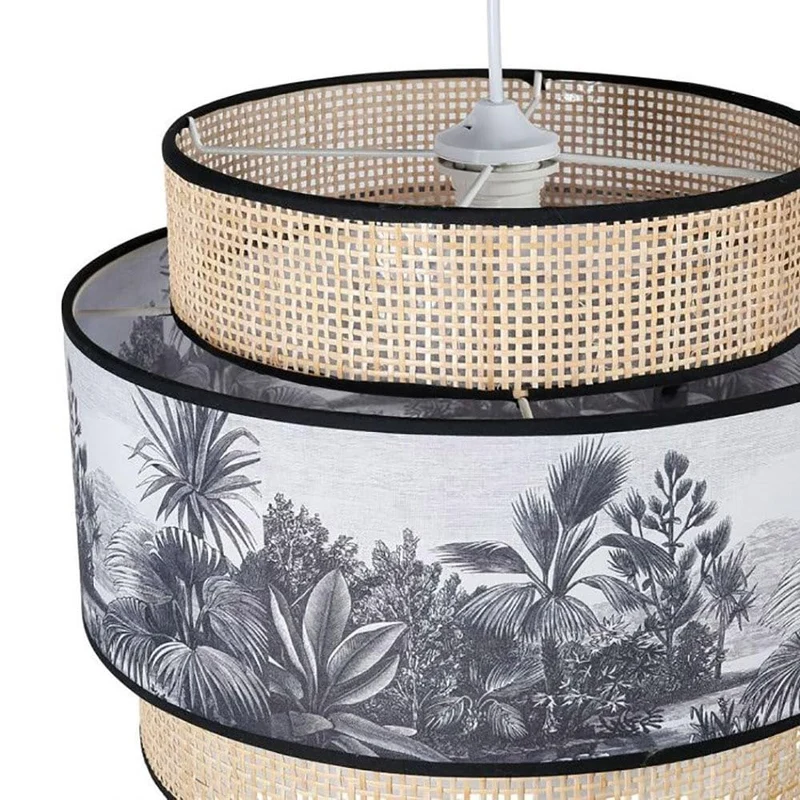marque Ostaria Suspension cannage et Tissu Ombrage D40