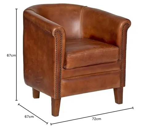 Atmosphera - Fauteuil Valam - Cuir - Marron