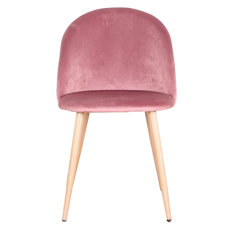 GrandCA HOME Lot de 2 Chaises de Salle à Manger , avec Coussin de Siège en Velours Doux, Latérales Rembourrées pour Salon, Cuisine , Rose