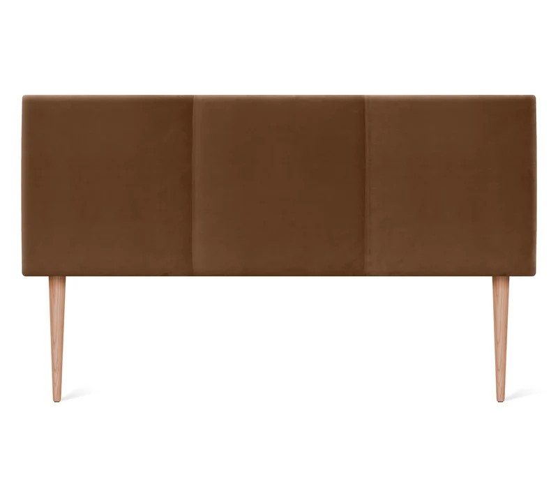 DHOME Haut DE Gamme Tête de lit en Velours avec Pieds en Bois Tête de lit Moderne tapissée Lit de Luxe Chambre à Coucher (Brun Velours, 150x105cm (150))