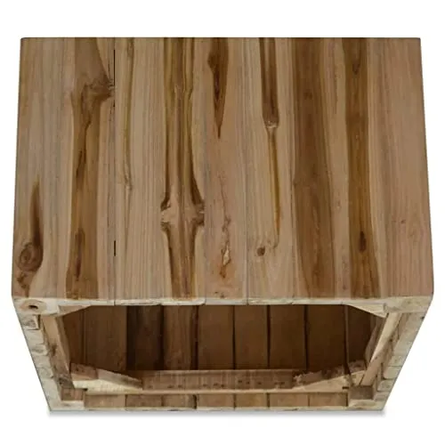 vidaXL Teck Authentique Table Basse 50x50x35 cm Table d'Appoint Meuble Canapé