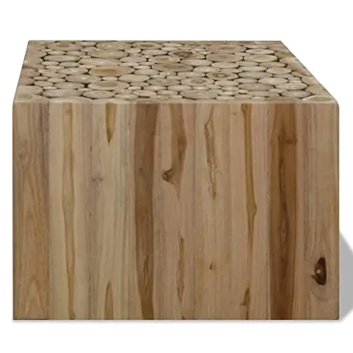 vidaXL Teck Authentique Table Basse 50x50x35 cm Table d'Appoint Meuble Canapé
