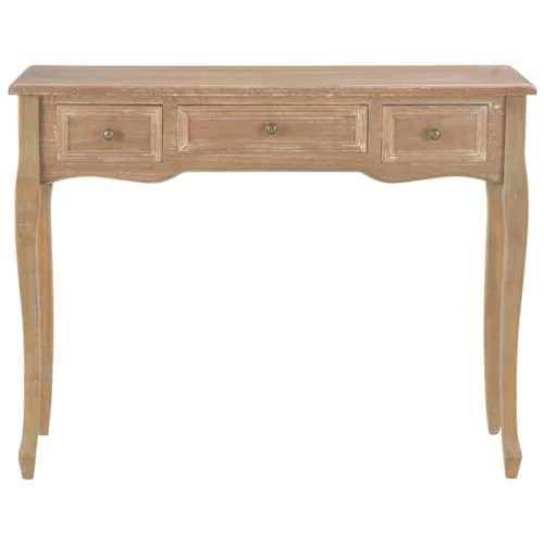 vidaXL Table de Console et Coiffeuse avec 3 Tiroirs Table de Maquillage Meuble de Chambre à Coucher Couloir Salon Entrée Salle à Manger Bureau Maison Marron