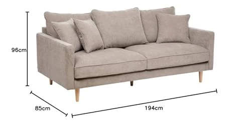 Atmosphera - Canapé Candice 3 Places 194x96cm Beige