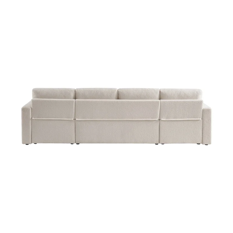 Alice's Home - Canapé panoramique Convertible 4 Places Tissu Bouclette. Urban. L 281 x P 142 x H 86cm