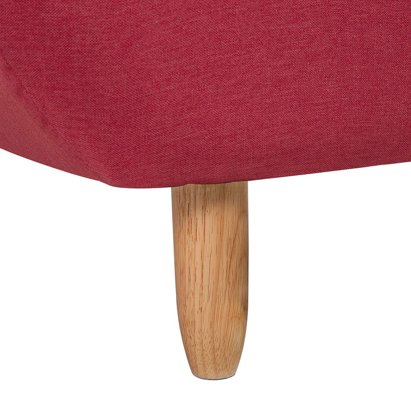 Canapé Fixe 3 Places en Tissu Rouge Design Scandinave Ultra Confortable et Élégant Beliani
