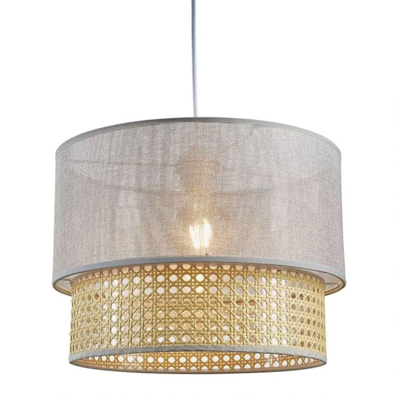 marque Ostaria Suspension gigogne Ronde cannage Tissu Gris D35