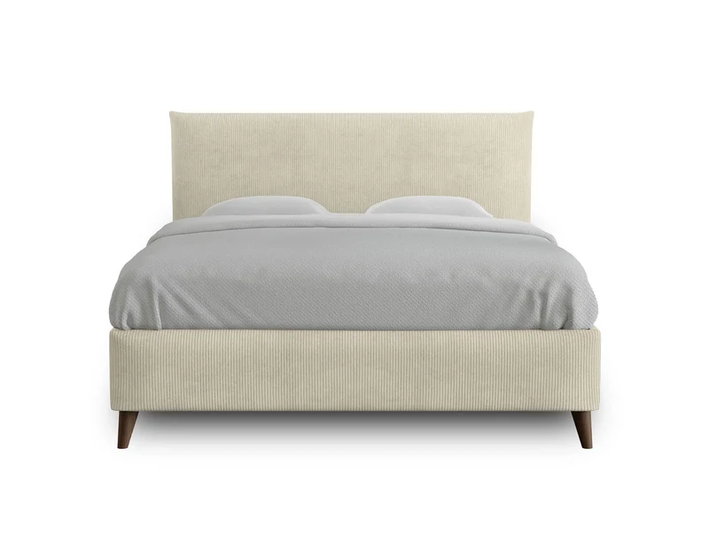 Best Mobilier - Botticelli - Cadre de lit - 160x200 - en Velours côtelé - Beige
