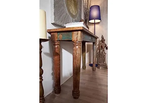 MASSIVMOEBEL24.DE Console - Bois Massif recyclé laqué (Multicolore) - Inspiration Ethnique - Fable #11