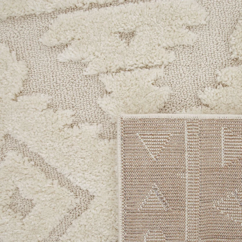 Paco Home Tapis Poils Longs Tapis De Salon Tapis Shaggy Aspect 3D Ethnique Boho Look Vintage Doux, Dimension:160x220 cm, Couleur:Crème 6