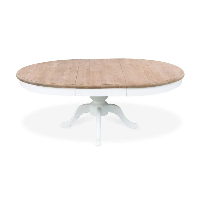 INTENSE DECO SIDONIE - Table Ronde Extensible en Bois 140x190 Blanc