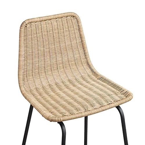 Tabourets de Bar Îlot Central Rotin et Métal - Coloris Naturel Bali | Lot de 2