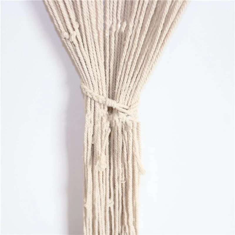 Tentures Murales en Macramé Tissées À La Main, Macramé Mural Tissé en Coton, Tenture Mural Tapisserie Tissée Porte en Macramé Suspendu, Rideau De Mariage Boho DéCoration Murale (95×180)