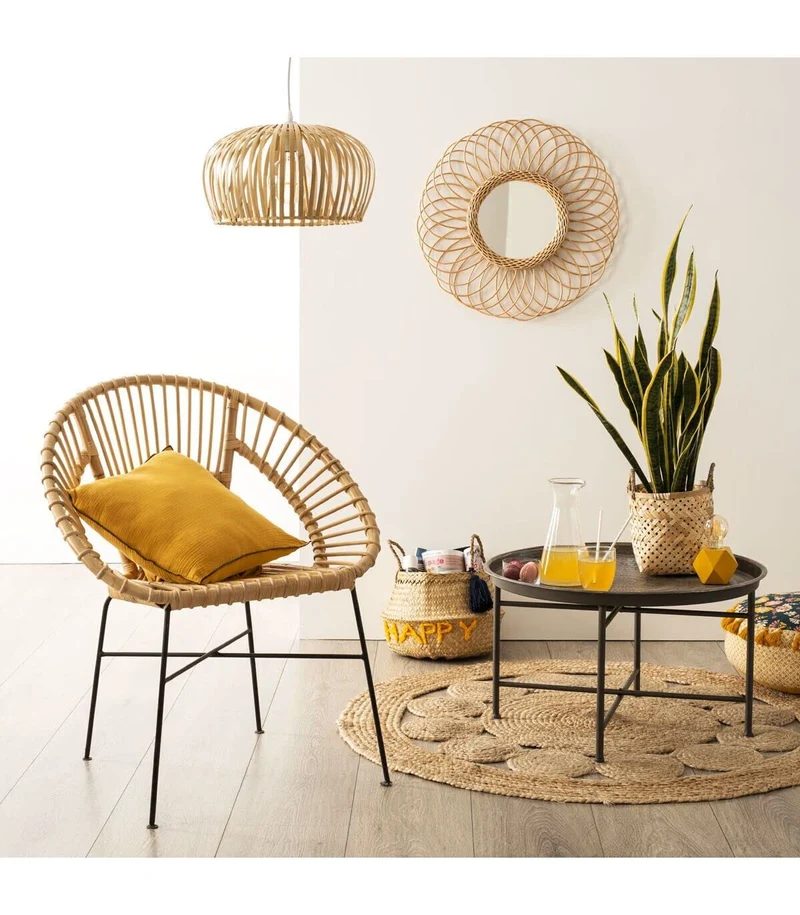 Atmosphera - Fauteuil Keko en métal & rotin