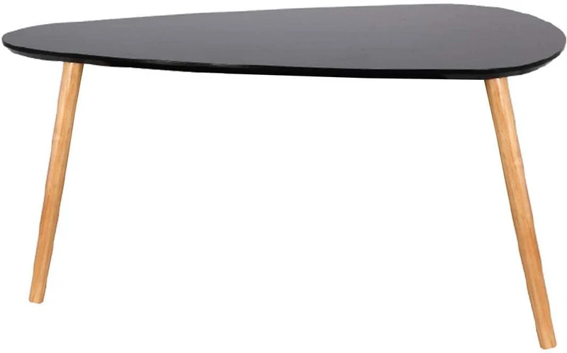 HOME DECO FACTORY HD6404 Table Gigogne Bois Galet Noir, MDF, 80 x 50 x 40 cm