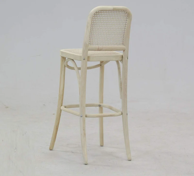 AubryGaspard Tabouret de Bar en Bois et cannage