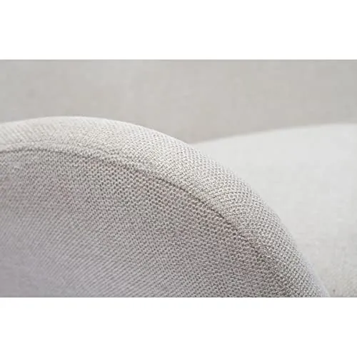 Miliboo Fauteuil scandinave en Tissu Effet Velours texturé Beige et Bois Clair ESKUA