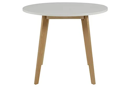 AC Design Furniture Medina Table à manger, Bouleau, Blanc, 90 x 90 x 76 cm