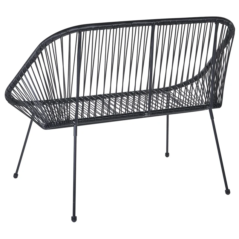 Banc Moderne Spaghetti pour Extérieur Dossier et Siège Ajouré en Polyrotin Acapulco