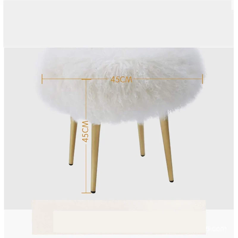 YLiansong-home Tabouret Vanity Chair Ronde Fausse Fourrure Tabouret Tabouret Dressing Dressing rembourré Pieds en métal Durable et élégant Coiffeuse Tabouret (Color, Size : 45x45cm)