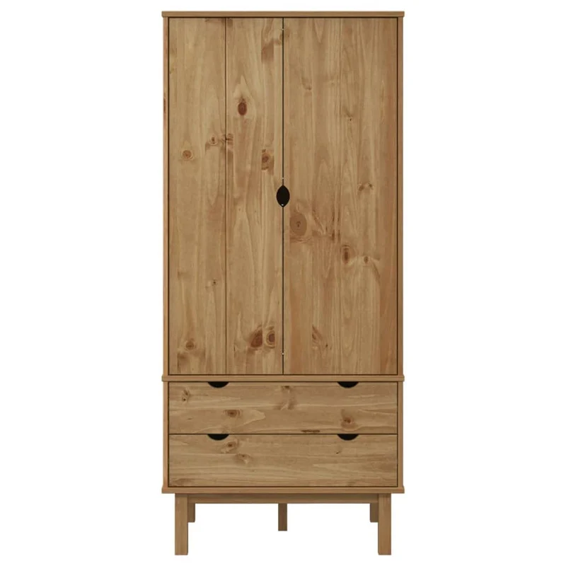 vidaXL Garde-Robe Armoire de Rangement Organisateur de Vêtements Meuble de Rangement Maison Intérieur 76,5x53x172 cm Bois Massif de Pin
