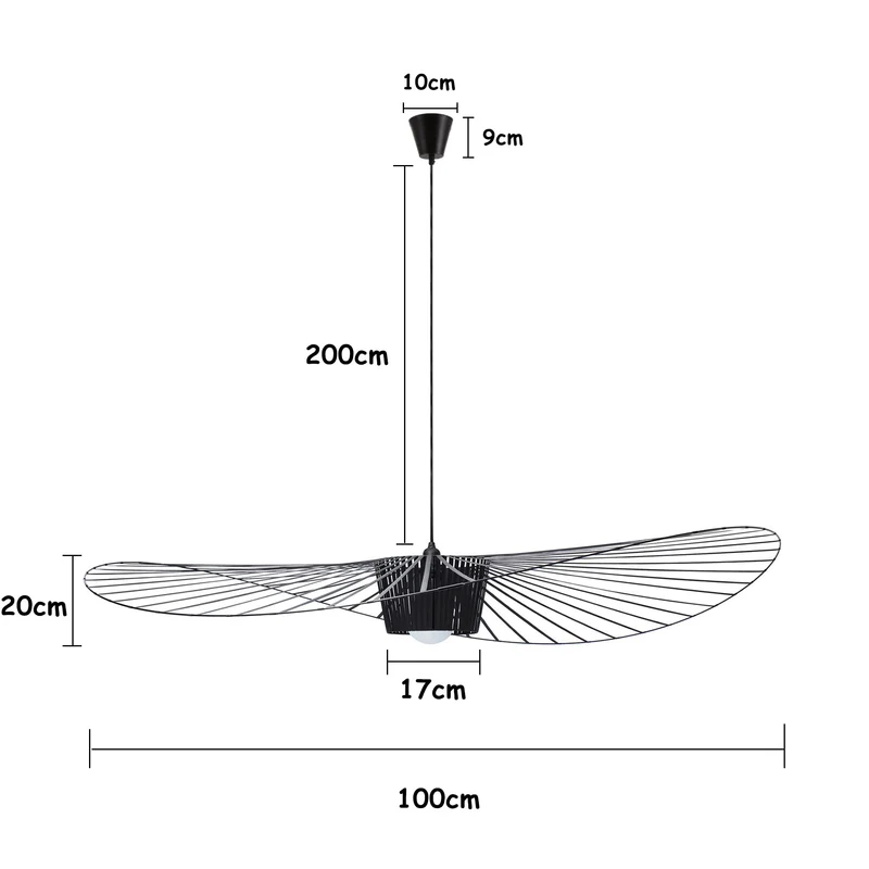 CHNB Lustre Vertigo Suspension, RéTro Suspension Luminaire Lustres Postuler à Salon Cuisine Chambre Luminaires IntéRieur, Lampe LED E27 Max 40W (100 CM)