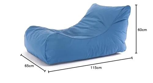 Ecopuf Master | Pouf Fauteuil de Jardin Chaise Longue | Pouf d'extérieur XXL en Polyester imperméable Waterproof | Pouf Poire avec Poche latérale | Pouf Exterieur Dim 115 x 65 x 60