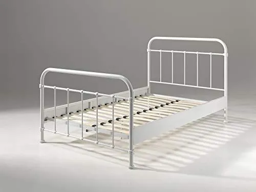 Vipack NYBE1214 Bed, Metal, White, 211,2x128x112 cm