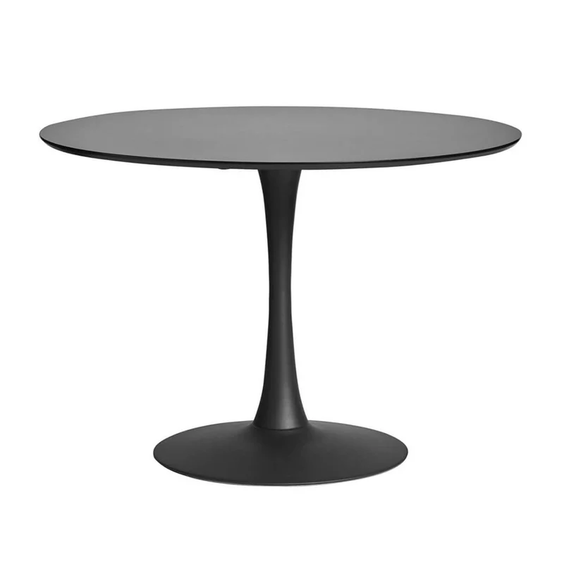 AltoBuy CANTIQUE - Table Ronde 110cm Pied et Plateau Noirs