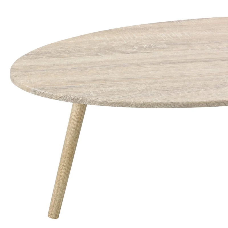Table Basse de Style Élégant pour Salon Table avec Pieds Solides en Bois MDF revêtu PVC 110 x 60 x 40 cm Effet Chêne et Bois