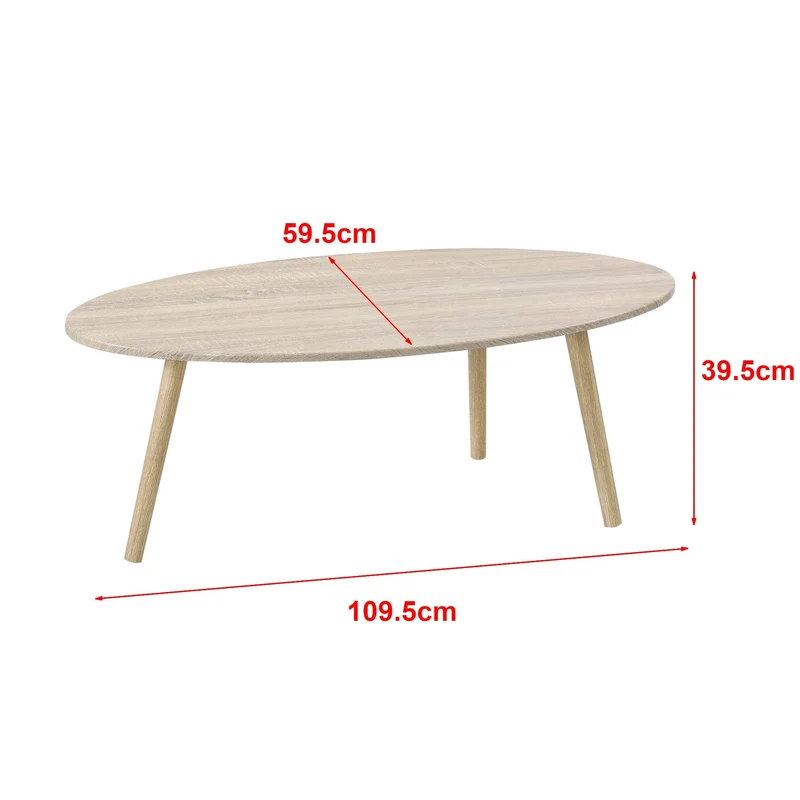 Table Basse de Style Élégant pour Salon Table avec Pieds Solides en Bois MDF revêtu PVC 110 x 60 x 40 cm Effet Chêne et Bois