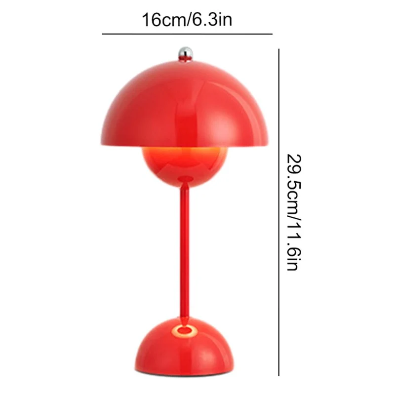 Starnearby Lampe de Table LED Pot de Fleurs, Lampe de Chevet Rechargeable Sans Fil, Lampe Champignon Tactile Dimmable avec 3 Modes de Luminosité, Lampe de Bureau Décorative Rétro