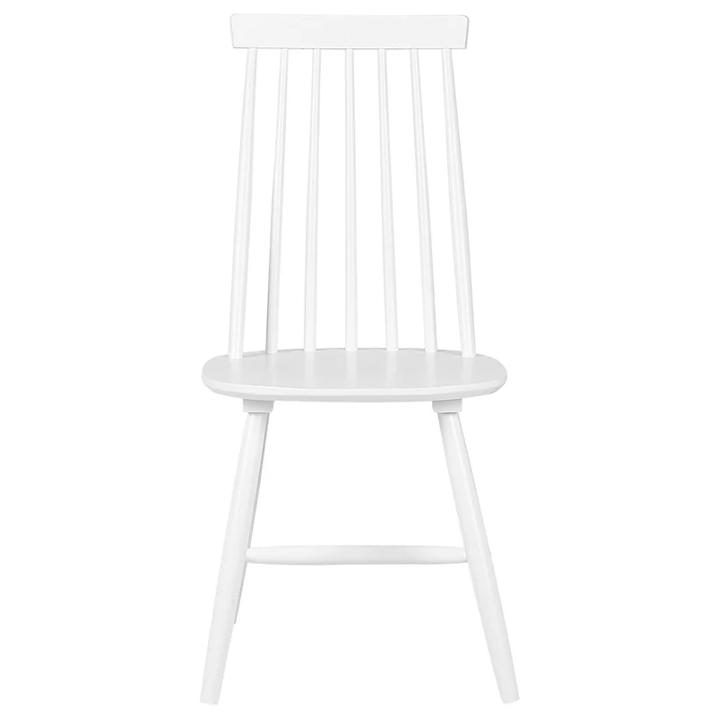 Lot 2 Chaises Blanches en Bois Naturel Design Classique Idéales pour Cuisine ou Salle à Manger au Style Scandinave ou Traditionnel Beliani