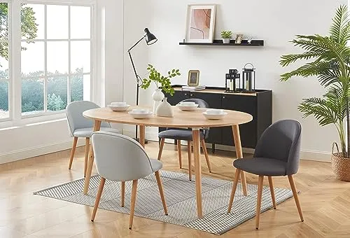 BAÏTA Table Extensible Oracle placage chêne 120 à 160cm