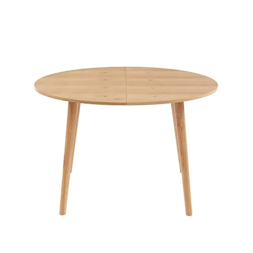 BAÏTA Table Extensible Oracle placage chêne 120 à 160cm