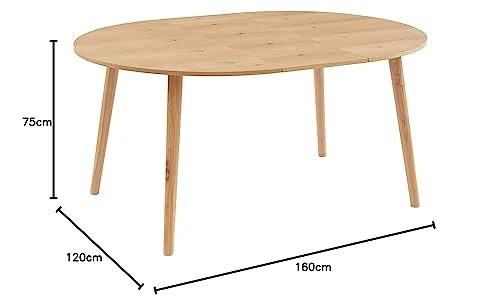 BAÏTA Table Extensible Oracle placage chêne 120 à 160cm