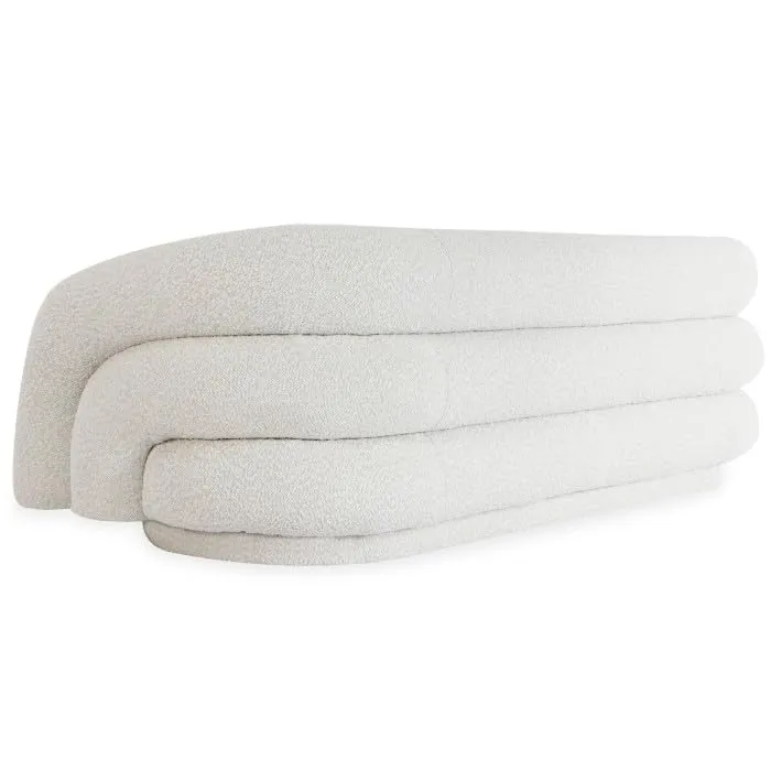 Paris Prix - Canapé 3 Places Bouclette kerio 210cm Beige