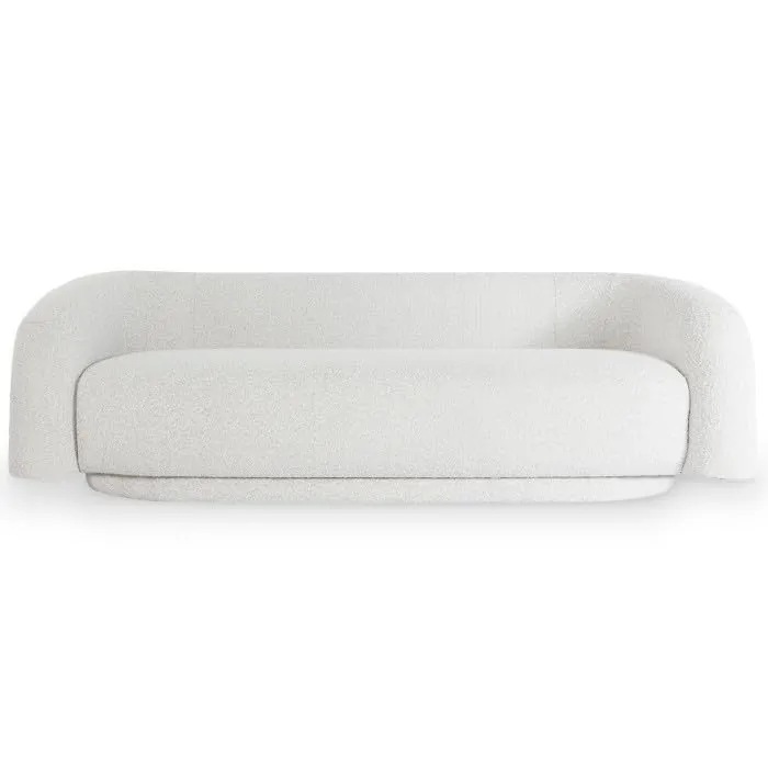 Paris Prix - Canapé 3 Places Bouclette kerio 210cm Beige
