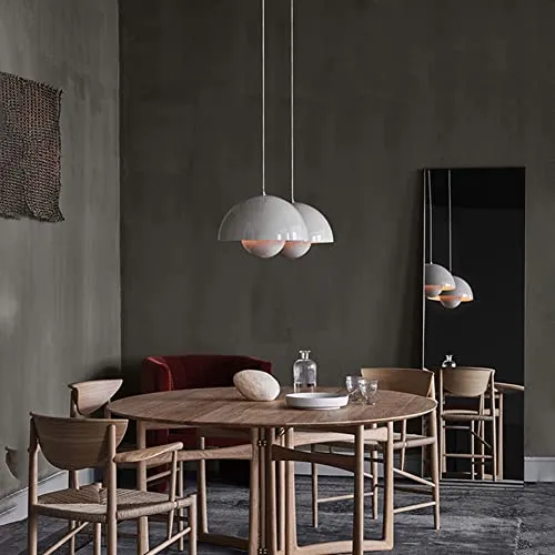 inBEKEA Lampe suspendue de style nordique pour restaurant, lampe suspendue en métal, mini 1 lumière, lampe suspendue macaron moderne en noir (blanc)