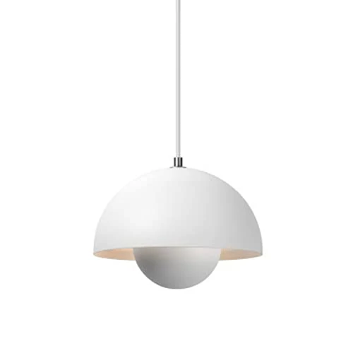inBEKEA Lampe suspendue de style nordique pour restaurant, lampe suspendue en métal, mini 1 lumière, lampe suspendue macaron moderne en noir (blanc)