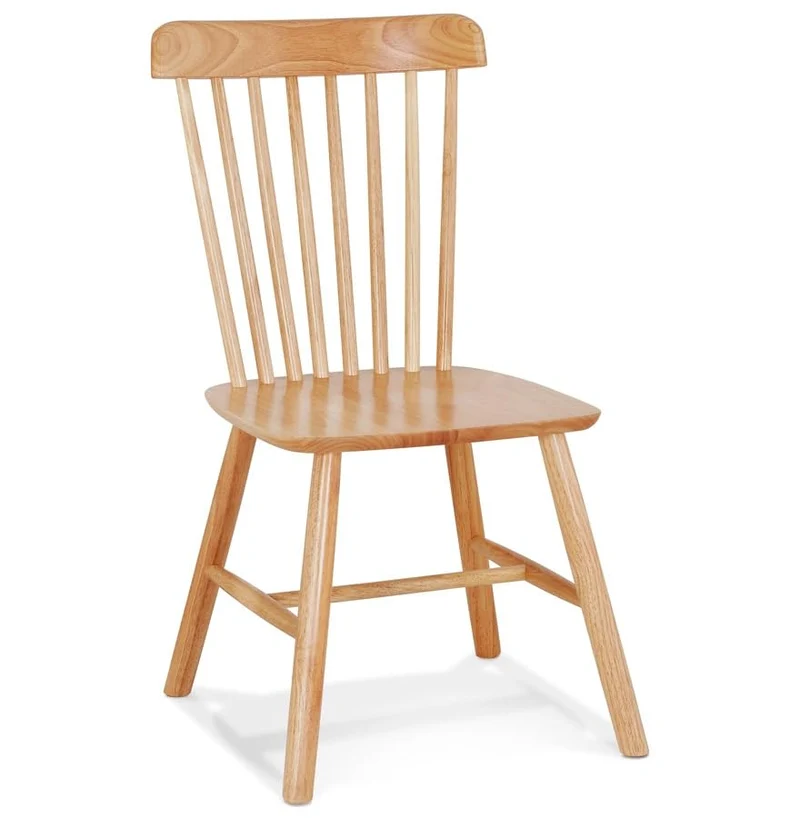ALTEREGO Chaise Design ' ' en Bois Finition Naturelle avec Dossier à barreaux