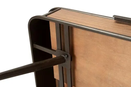 Adda Home Table Basse, Bois Métal, Marron/Noir, 140X71X54 CM