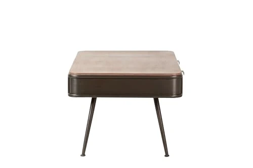 Adda Home Table Basse, Bois Métal, Marron/Noir, 140X71X54 CM