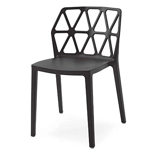 CONNUBIA Chaise modèle ALCHEMIA en polypropylène Lot de 4 pièces – Disponible en 6 couleurs (Noir)