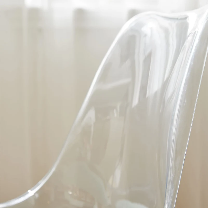 GrandCA HOME Lot de 2 Chaises de Salle à Manger avec Coussin de Siège en Cuir PU, Chaises Latérales Transparentes pour Cuisine, Salle à Manger, Chambre à Coucher (Blanc/PU)