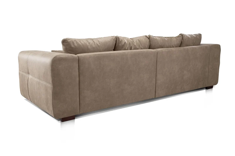 CAVADORE Mavericco Big Sofa Love Seats, Microfibre, Aspect Cuir : Beige