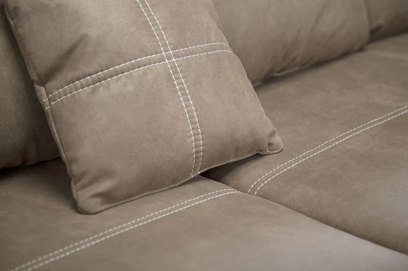 CAVADORE Mavericco Big Sofa Love Seats, Microfibre, Aspect Cuir : Beige