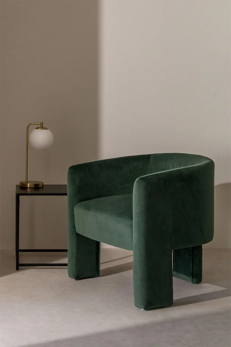 SKLUM Fauteuil en Velours Xastru Vert Jungle