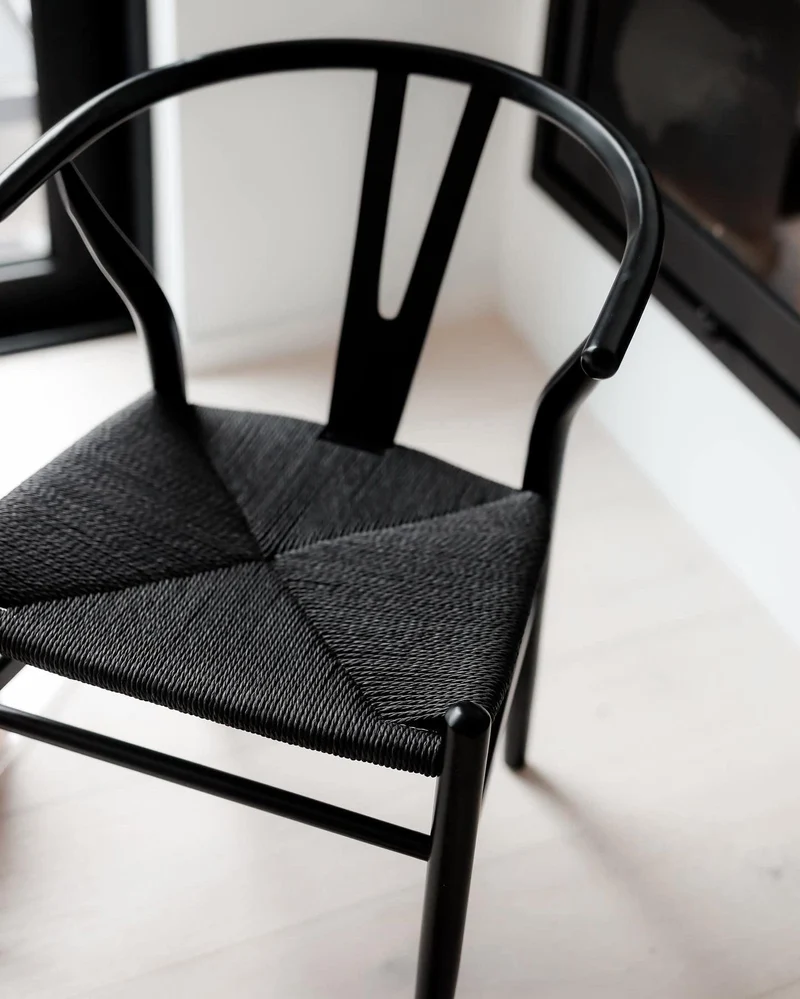 Mowelli 2 chaises 'Wishbone' (Y) Chair Style' - complètement Noir