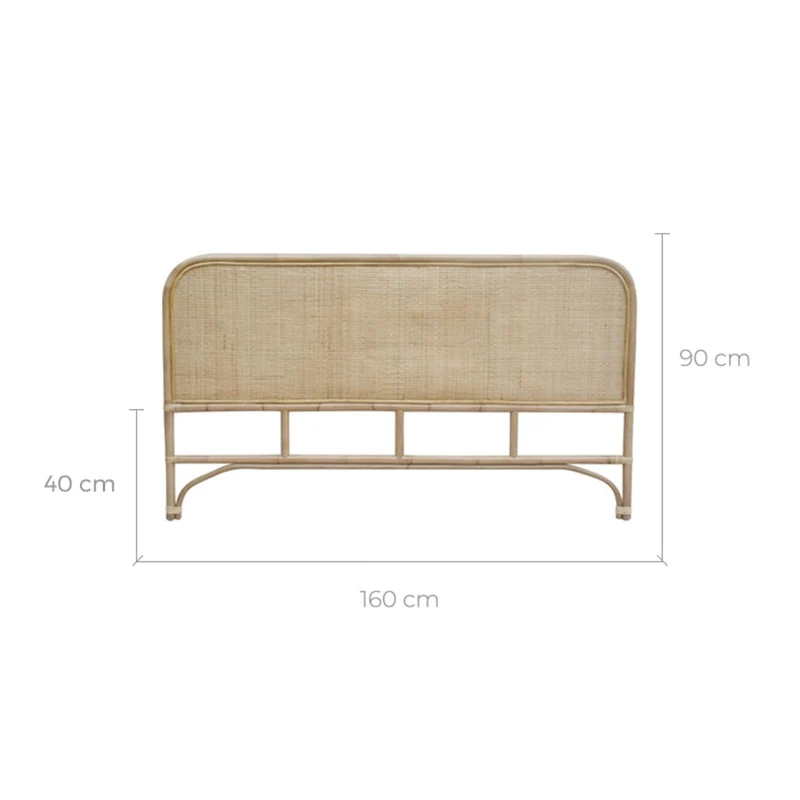 Rendez-Vous Deco - Tête de Lit en Rotin - Idéale pour lit 160 x 190 - Modèle Grace - Inspiration Bohème Chic - L.160 cm x H.90 cm - 5 kg